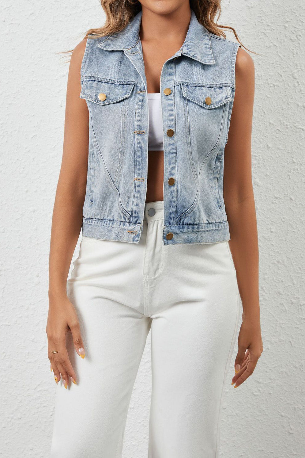 Loose Fit Casual Denim Vest Lavish Daily