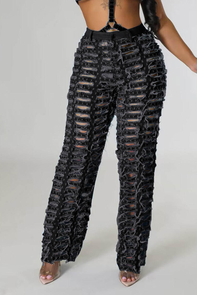 Relaxed Over Distressed Jeans Lavish Daily