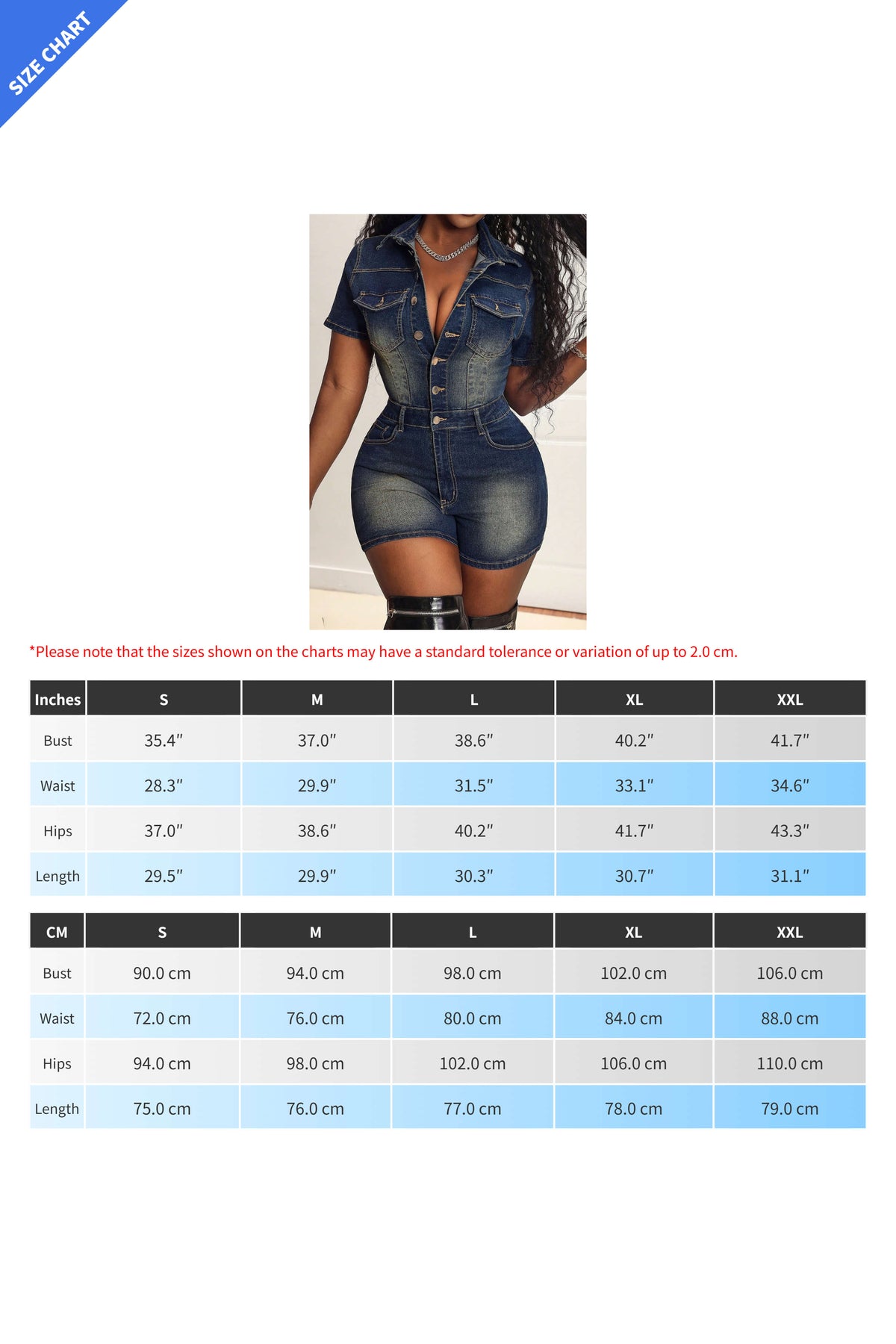 Short Sleeve Slim Fit Stretch Denim Romper Lavish Daily