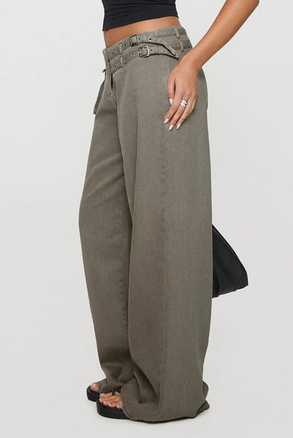 Low-Rise Wide-Leg Cargo Jeans Lavish Daily