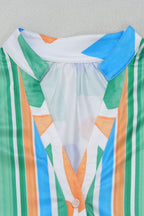 Floral Print V-Neck Colorblock Midi Dress Lavish Daily