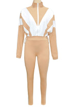 Sporty Color Block 2-Piece Tracksuit Lavish Daily