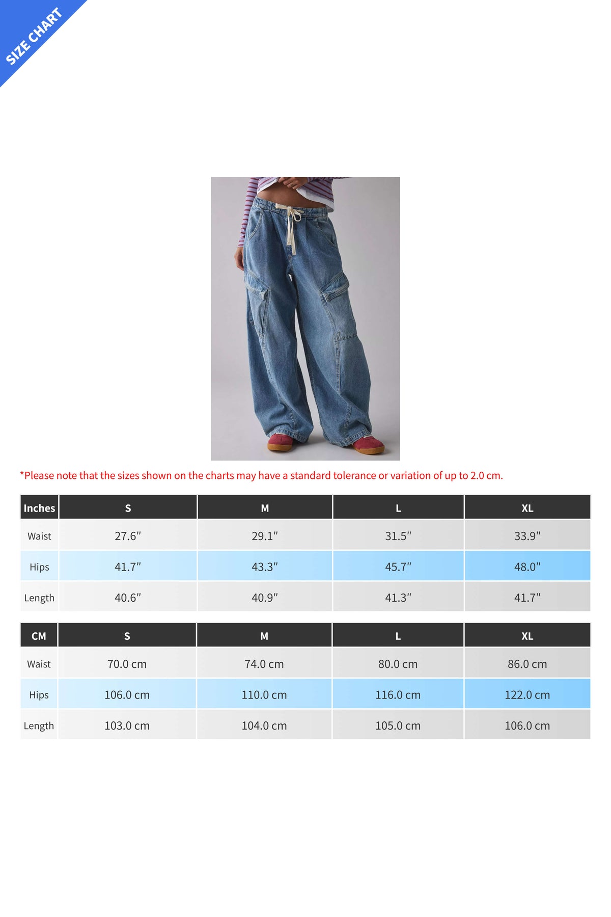 Drawstring Waist Baggy Cargo Jeans Lavish Daily