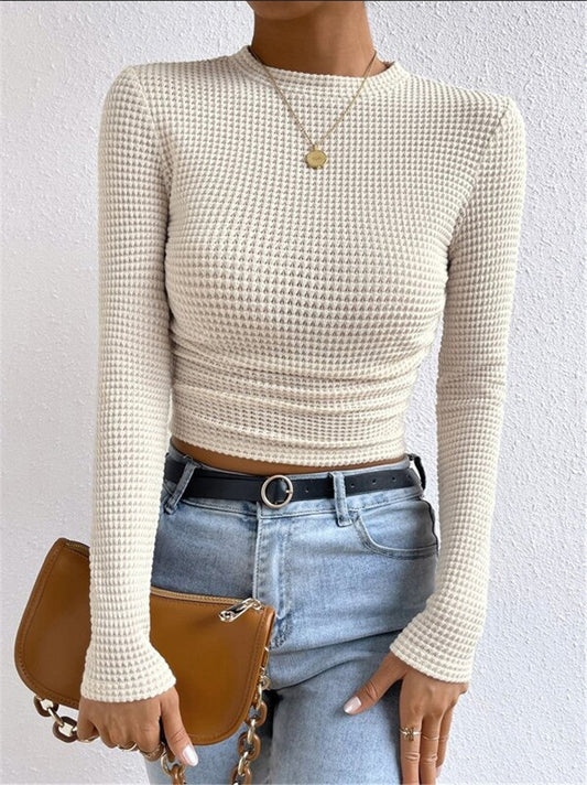 Solid Color Waffle Slim Fit T-Shirt Lavish Daily