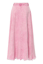Long Washed Denim Skirt Lavish Daily