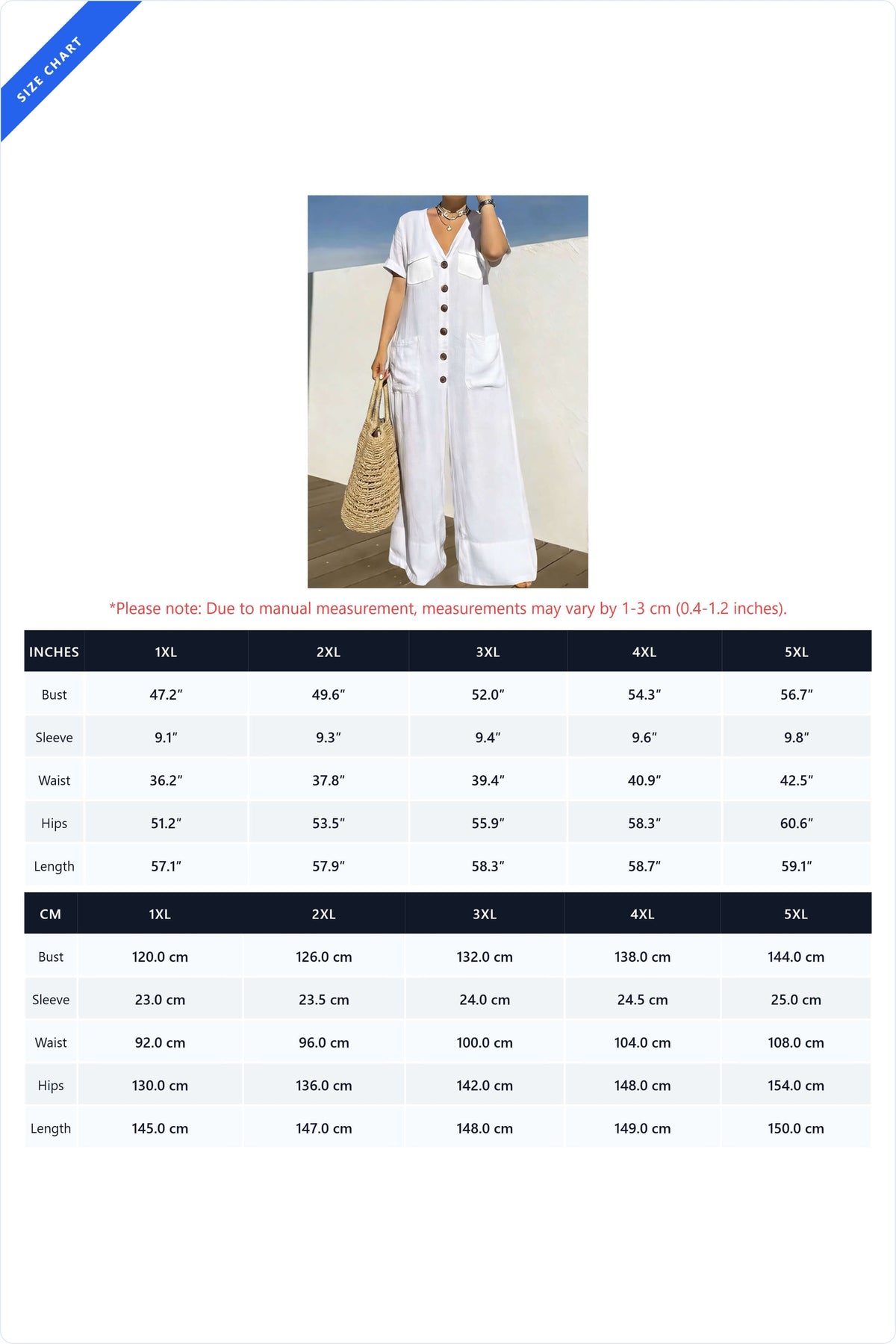Plus Size Relaxed Button-Front Wide Leg Jumpsuit Lavish Daily