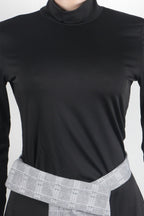Mock-Neck Tee & Plaid Combo Skirt Set Lavish Daily