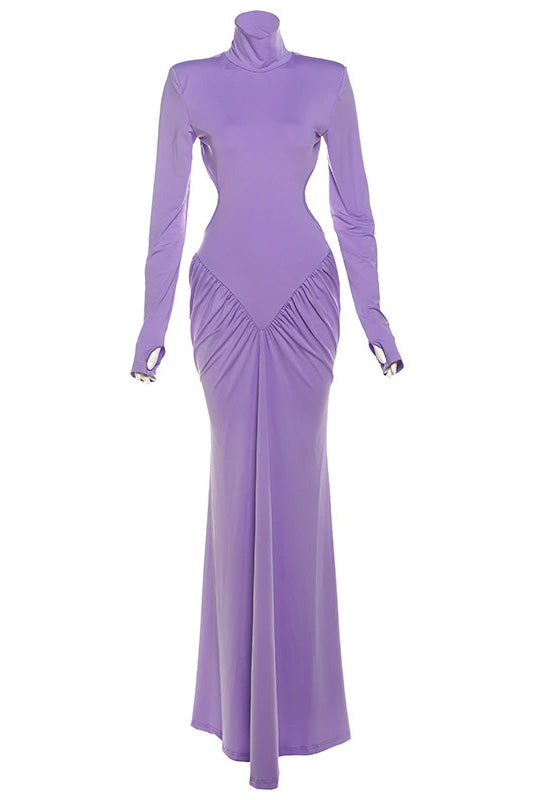 Cutout Long Sleeve Maxi Dress Lavish Daily