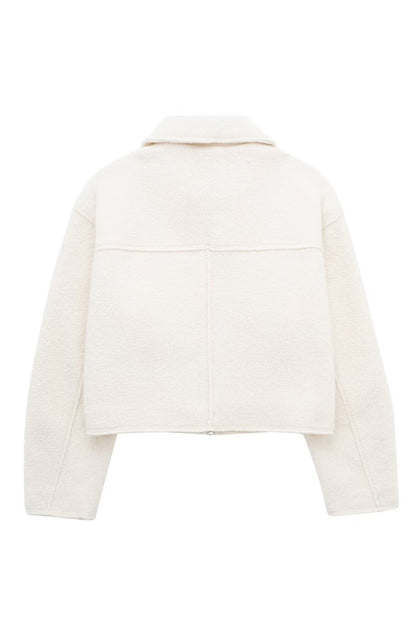 Tweed Cropped Zip Up Jacket Lavish Daily