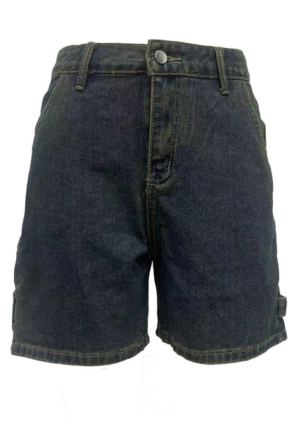 High-Waisted Relaxed Utility Denim Shorts Lavish Daily