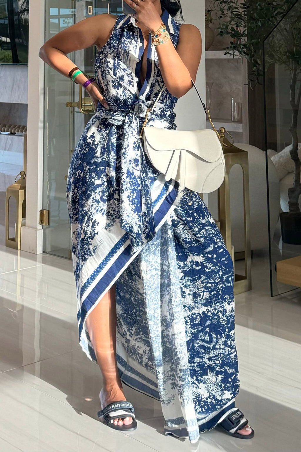 Button Down Shirt Maxi Dress Lavish Daily