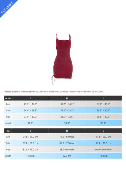Ruched Drawstring Bodycon Mini Dress LavishDaily