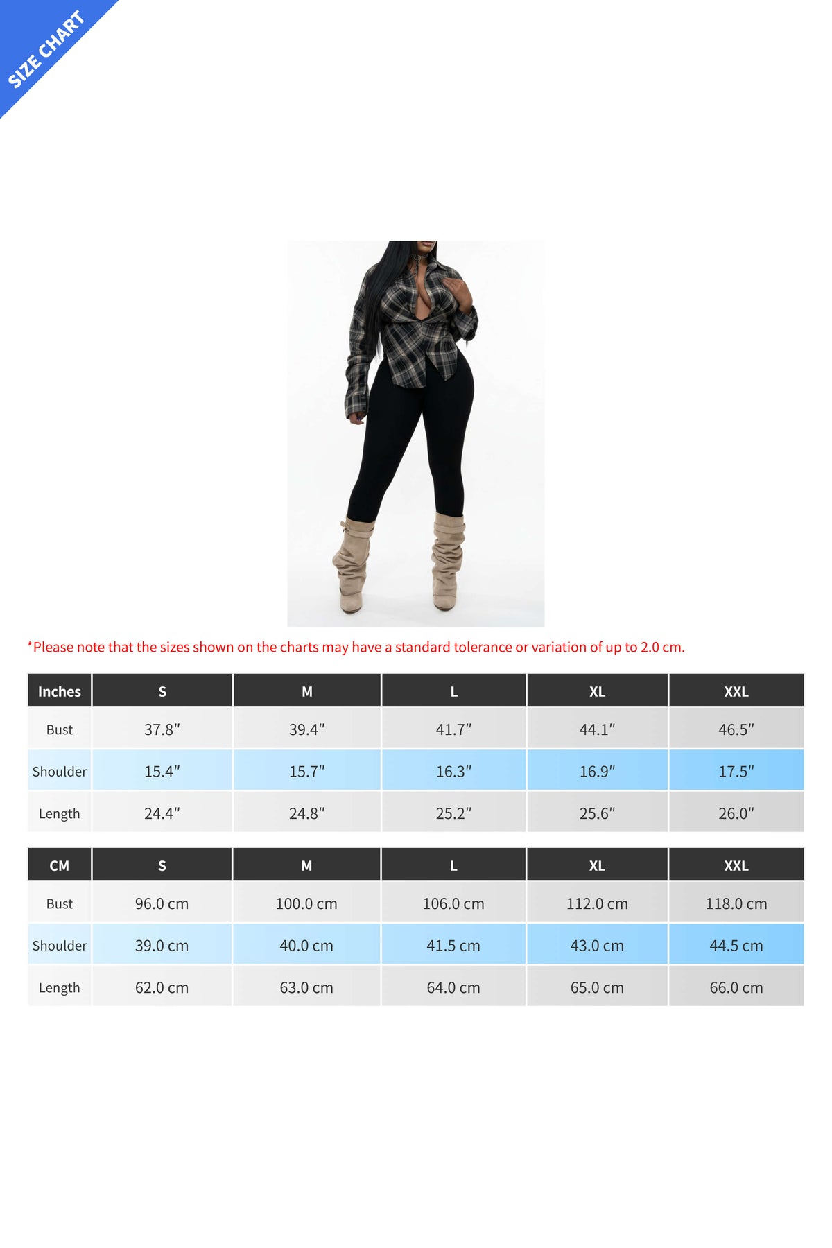 Plaid V-Neck Fold-Sleeve Split Hem Top Lavish Daily