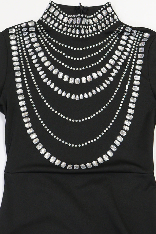 Long Sleeve Diamond Fishtail Bandage Maxi Dress LavishDaily