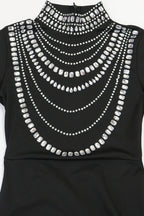 Long Sleeve Diamond Fishtail Bandage Maxi Dress LavishDaily