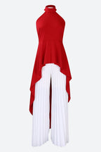Halter Tunic Top & Pleated Pants Set Lavish Daily