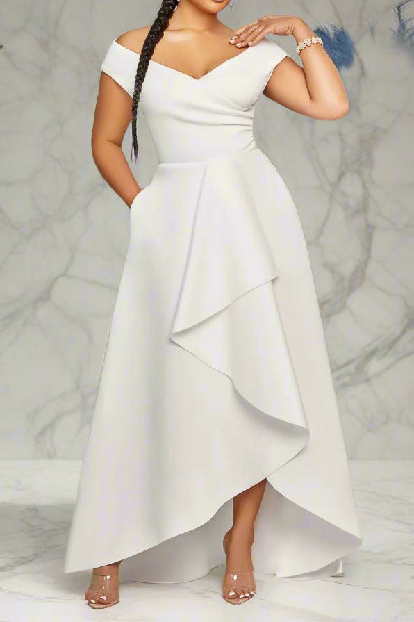 Elegant Patchwork Flounce Dress Lavish Daily