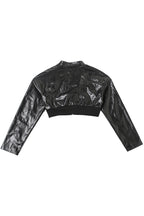 Faux Leather Cropped Jacket Lavish Daily