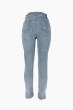 Ripped Stretch Denim Jeans Lavish Daily