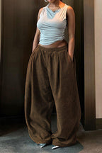 Relaxed Waist Straight Leg Casual Pants Lavish Daily