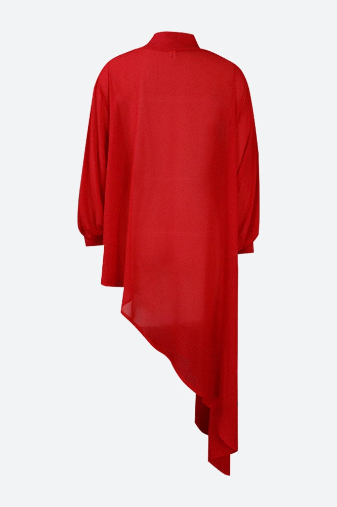 Asymmetrical Hem Shirt Dress Lavish Daily