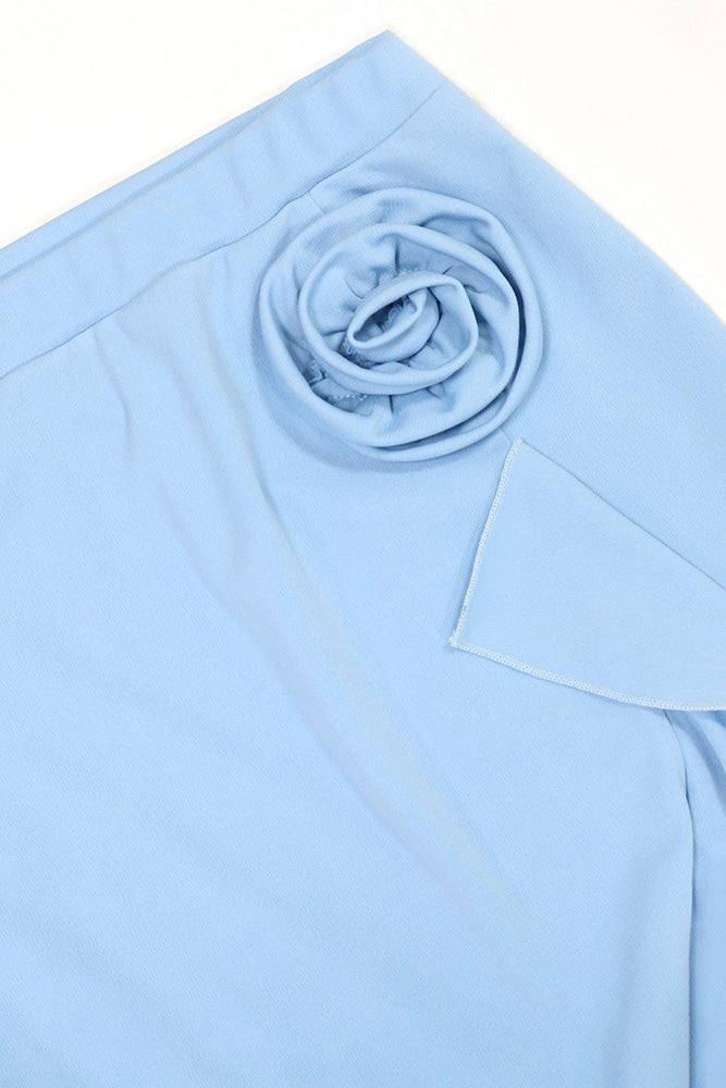 Solid Tie Sleeveless Top & Side Slit Ruffle Skirt Lavish Daily
