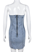 Strapless Mini Denim Dress Lavish Daily