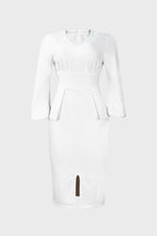 V-Neck Patchwork One-Step Skirt Dress Lavish Daily