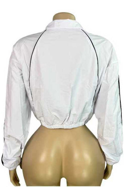 Retro Sport Cropped Track Jacket Lavish Daily