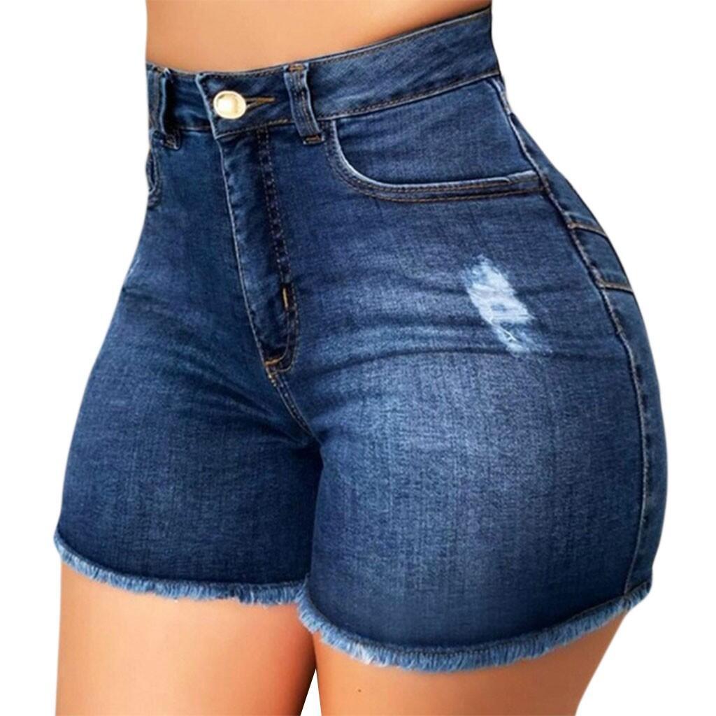 Stretch Skinny Ripped Denim Shorts Lavish Daily