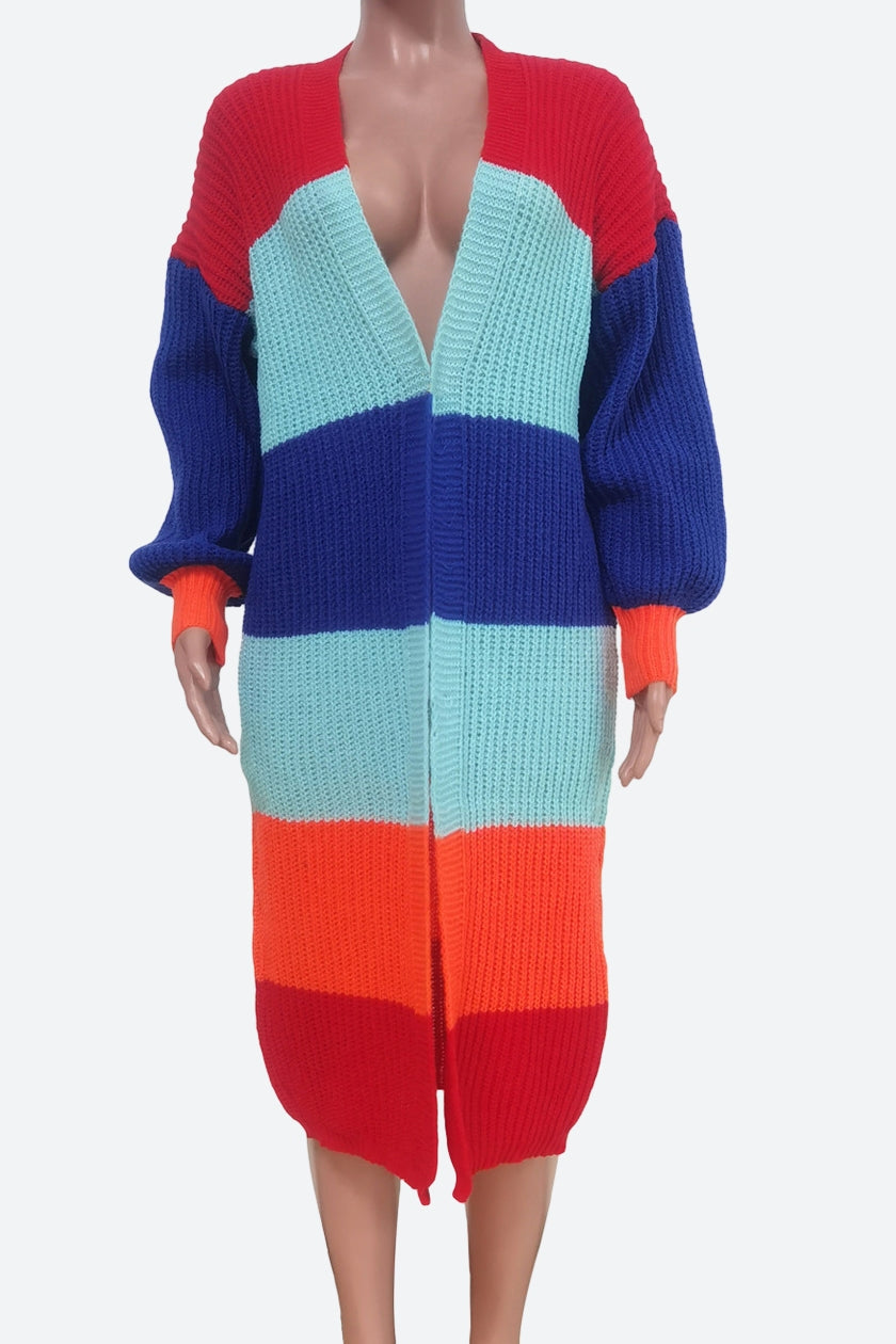 Stripe Knit Cardigan Sweater Lavish Daily