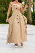 Strapless Buckle Maxi Dress Lavish Daily