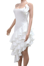Solid Color Ruffle Hem Spaghetti Strap Dress Lavish Daily