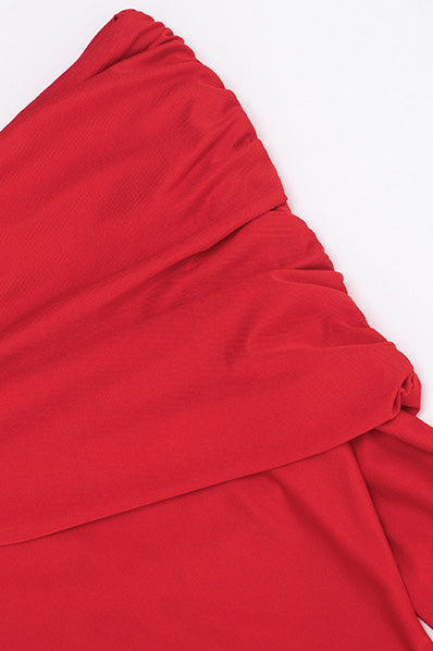 One-Shoulder Lapel Mini Dress Lavish Daily