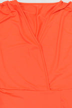 Deep V-Neck Solid Tie Dress with Loose Sleeves Lavish Daily