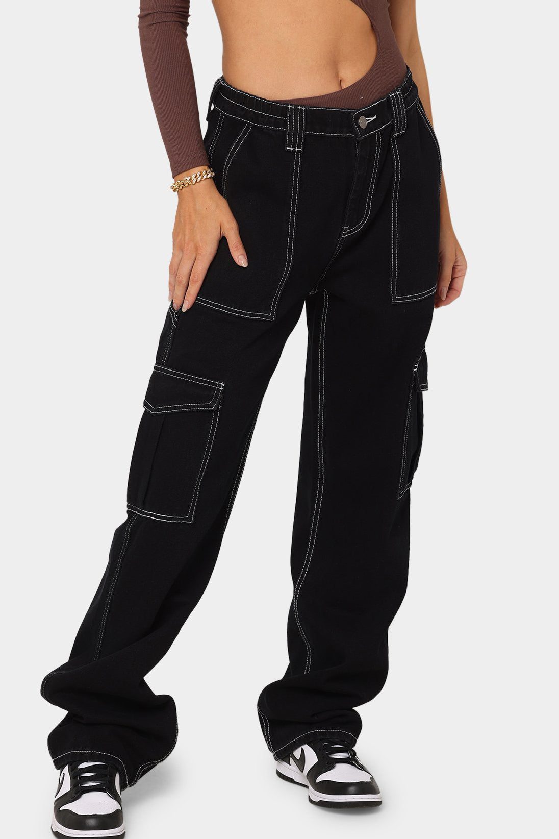 High Waist Street Loose Cargo Pockets Jeans Lavish Daily