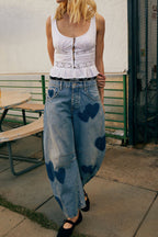 Street Style Plain Long Oversized Jeans Lavish Daily