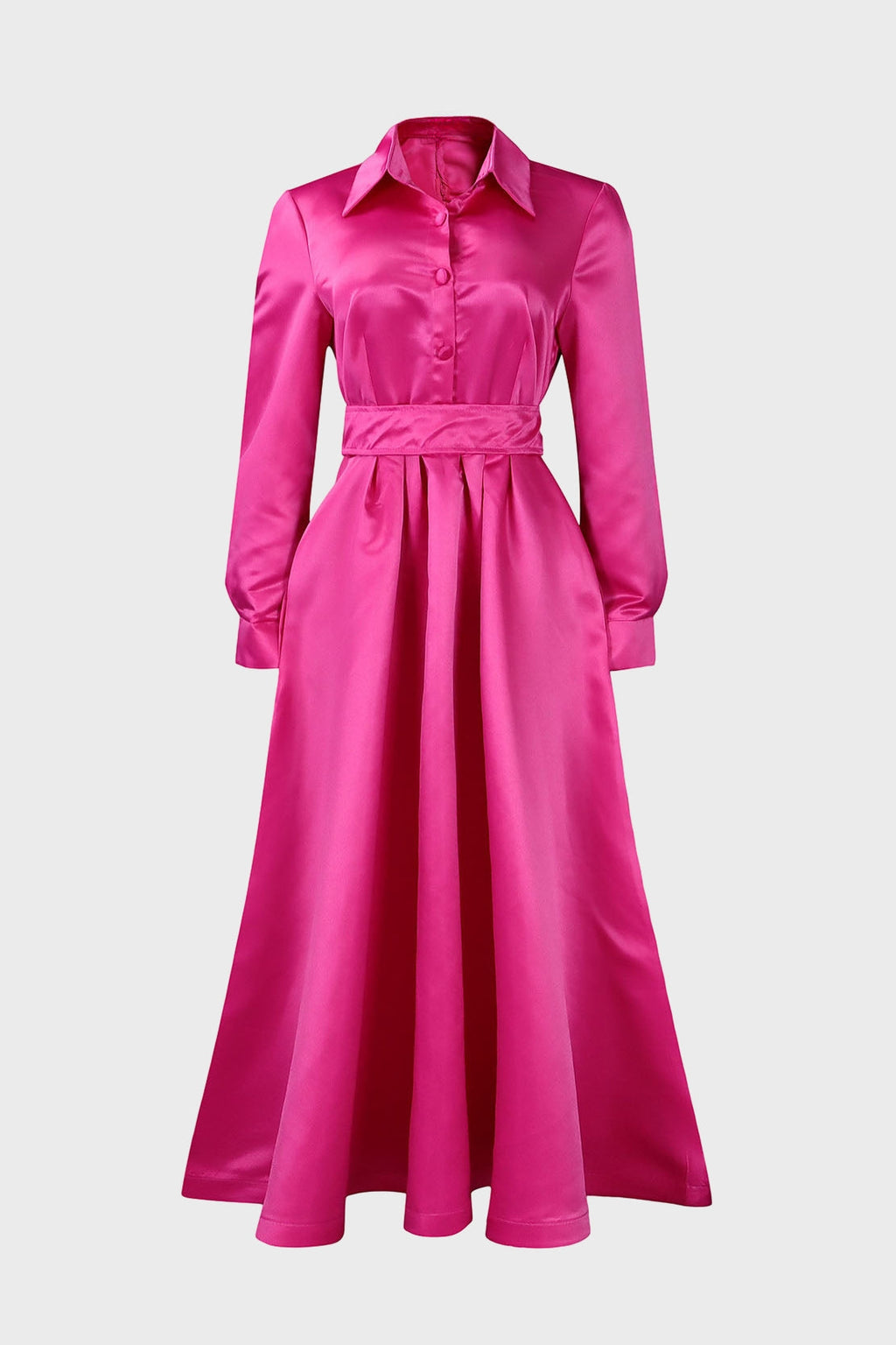 Solid Shirt Dress Lavish Daily