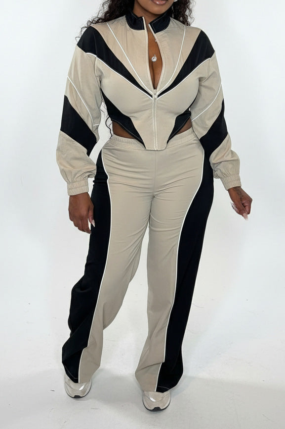 Colorblock Track Pant Set Lavish Daily