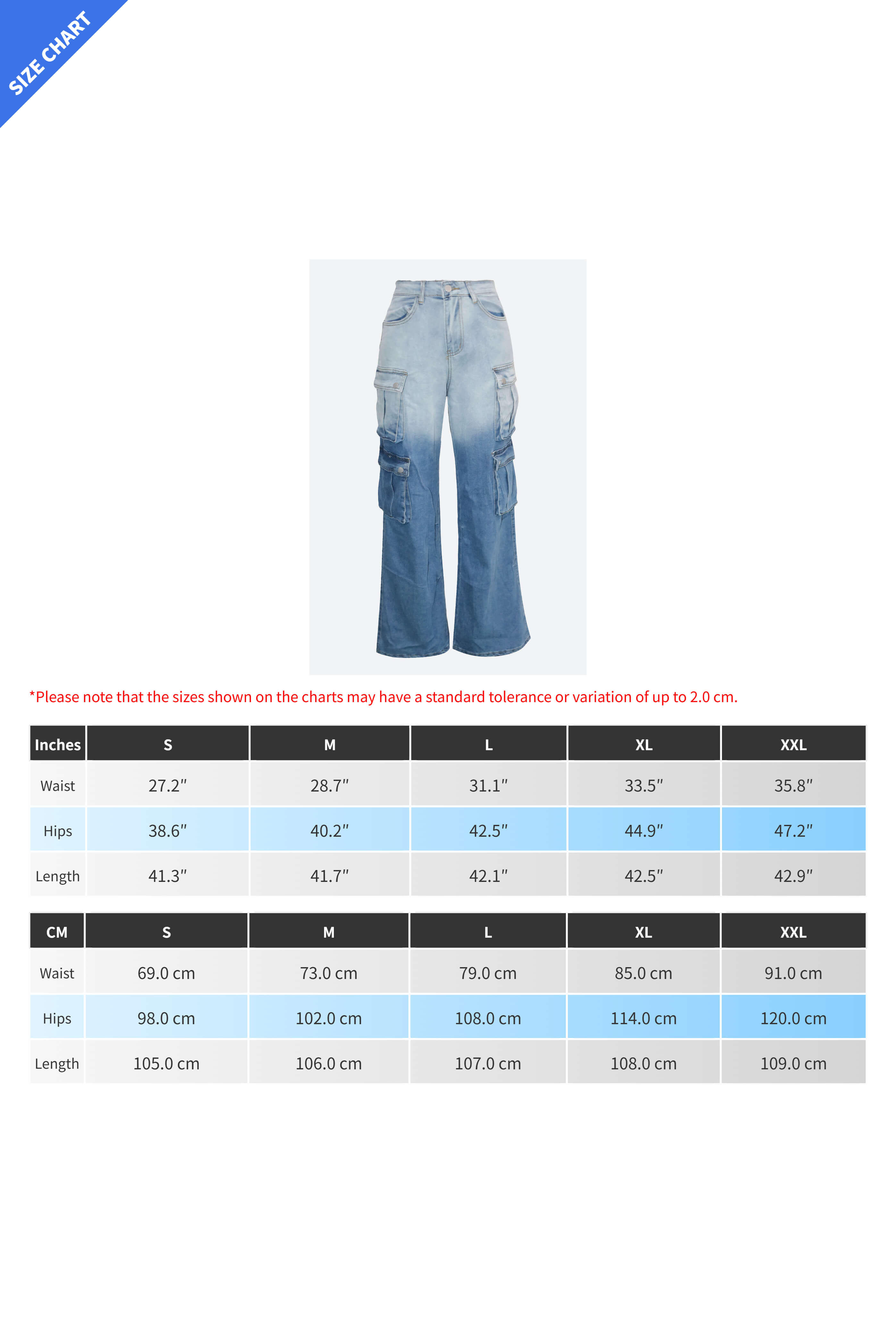 Casual Multi-Pocket Ombre Wide-Leg Jeans Lavish Daily