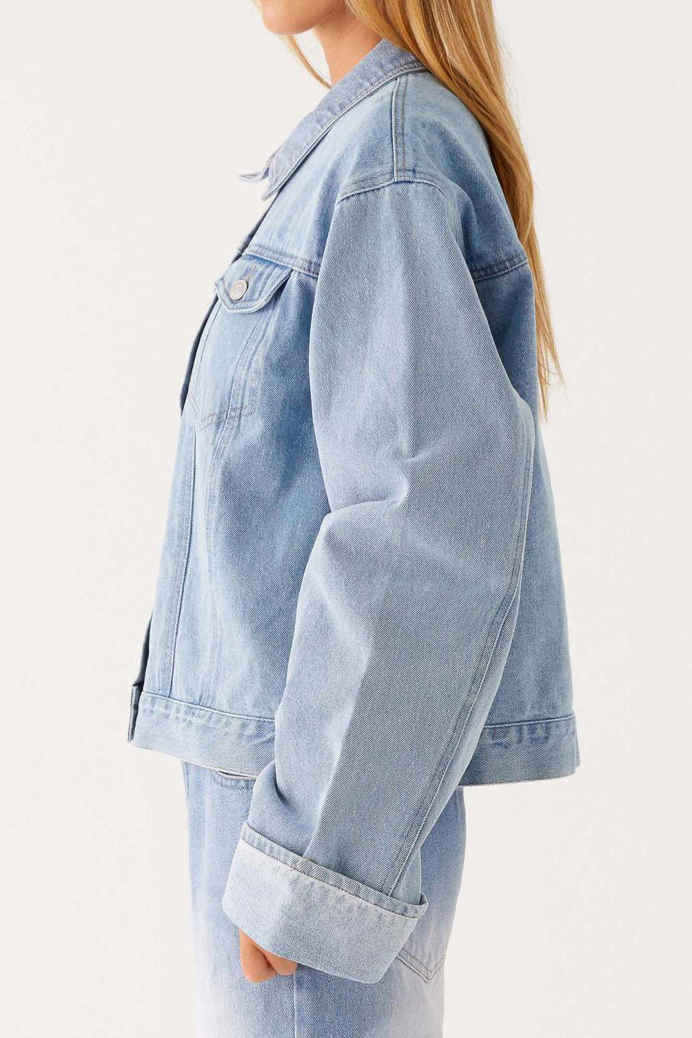 Collared Comfortable Casual Denim Jacket Lavish Daily