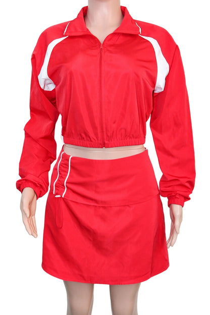 Retro Track Jacket & Mini Skirt Set LavishDaily