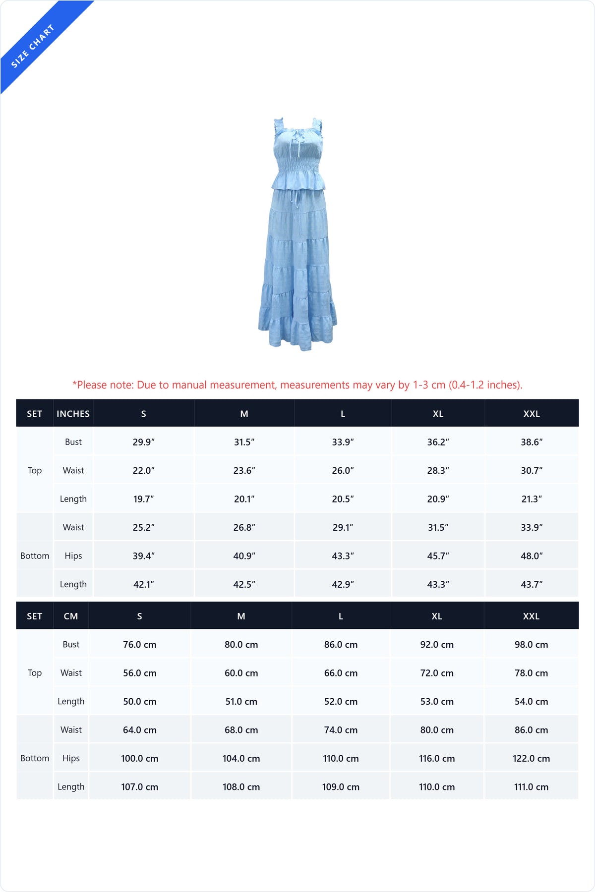 Textured Smocked Top & Tiered Maxi Skirt Set Lavish Daily
