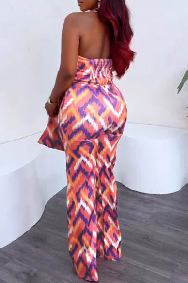 Elastic Slim-Fit Printed Wide-Leg Jumpsuit Lavish Daily