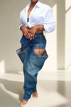 Stretch Ripped Hole Jeans Lavish Daily