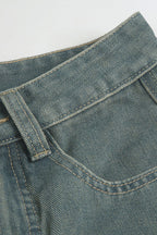 Vintage Distressed Denim Straight Jeans Lavish Daily