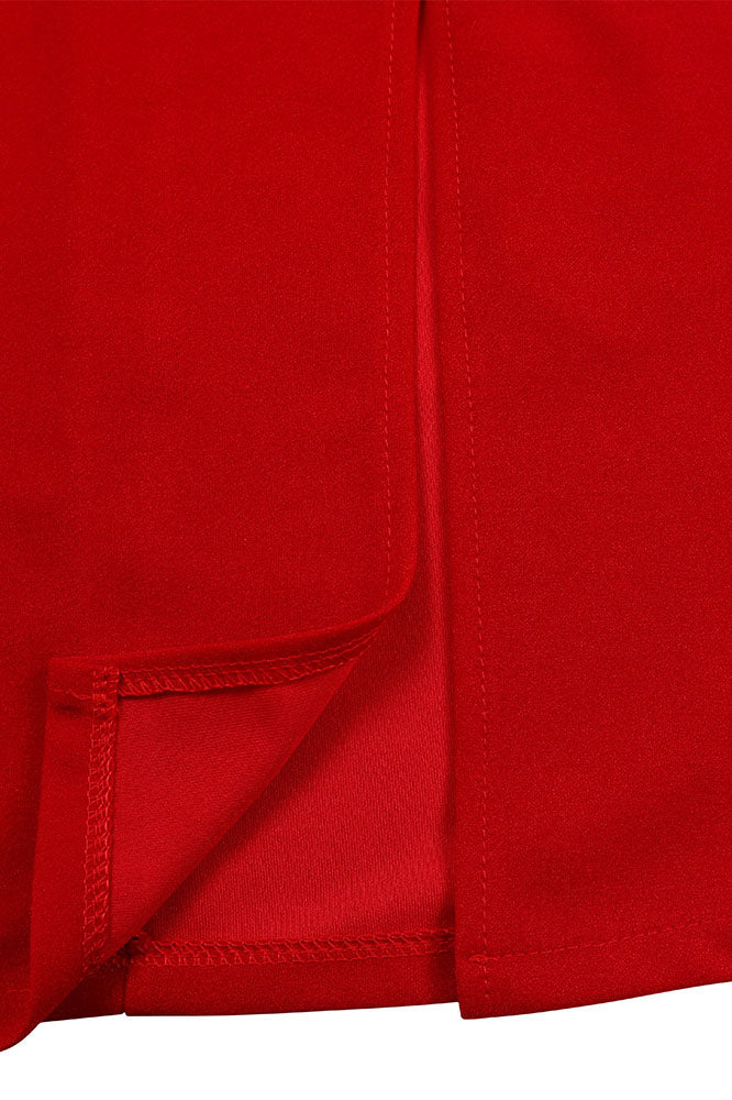 Solid Color Button Lapel Tight Dress Lavish Daily