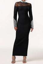 Rhinestone and Mesh Dress LavishDaily