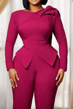 Solid Color Long Sleeve Top & Pants Set Lavish Daily