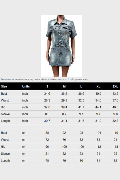 Short Dress Stretchy Ladies Denim Summer Dress Lavish Daily